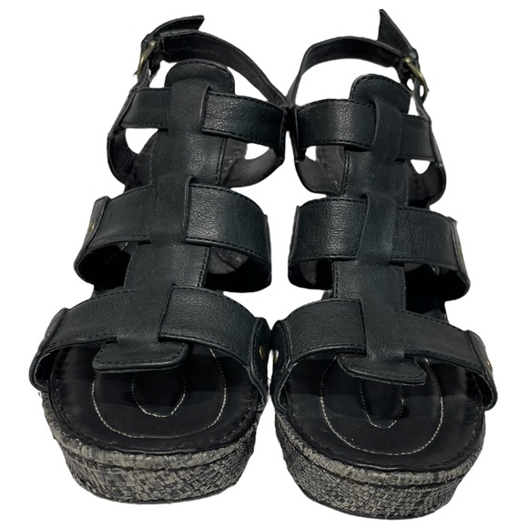 Born Crown Shoes - Born Crown Leather Wedges Strappy Leather Heels Womens Size 10 Leather Shoes